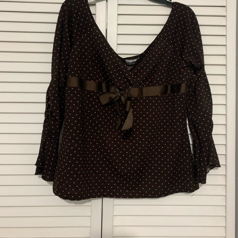 Brown/Pink Dots Top Size XL